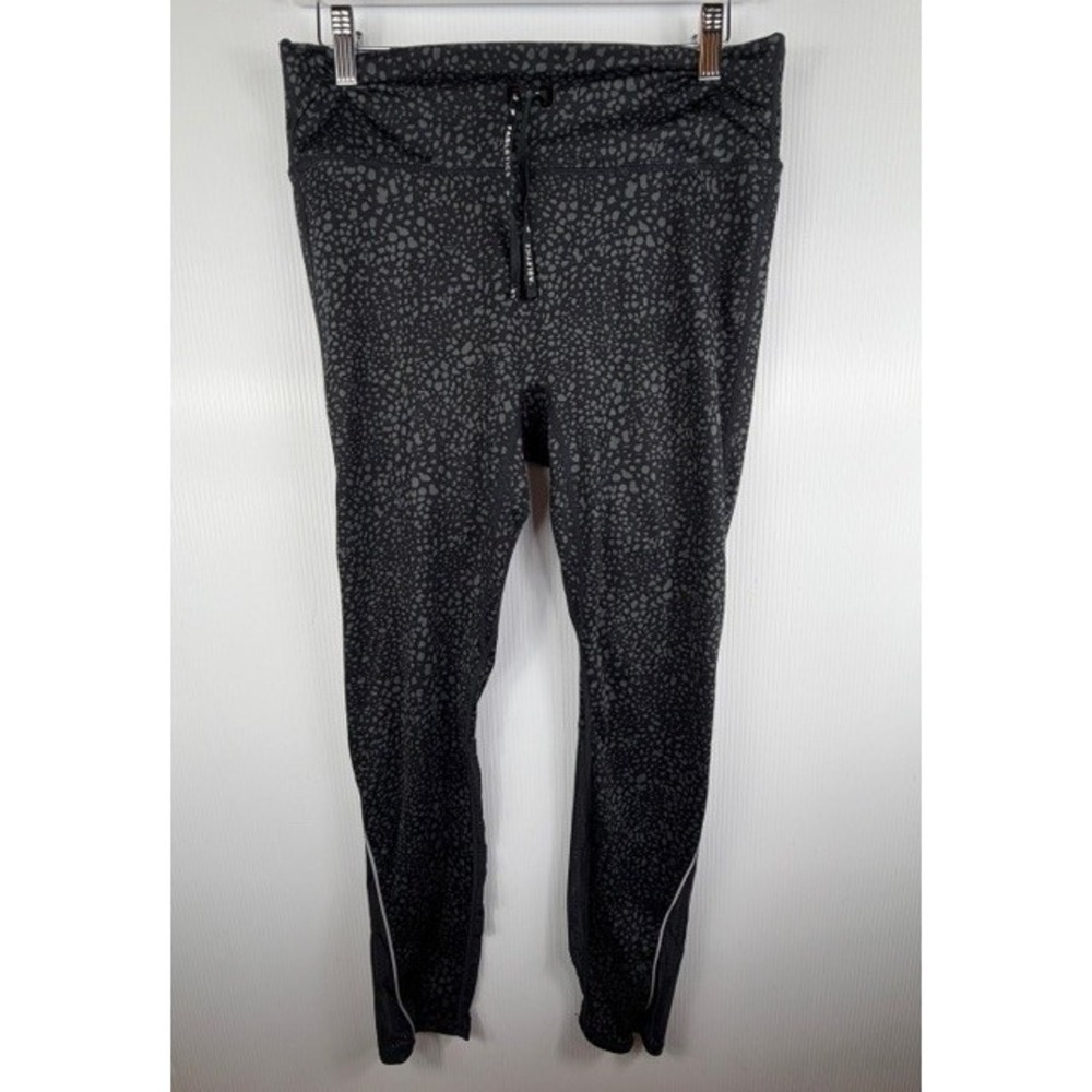 Fabletics Leggings XL Black Gray Spotted Animal Print High‎ Rise Athleisure Yoga